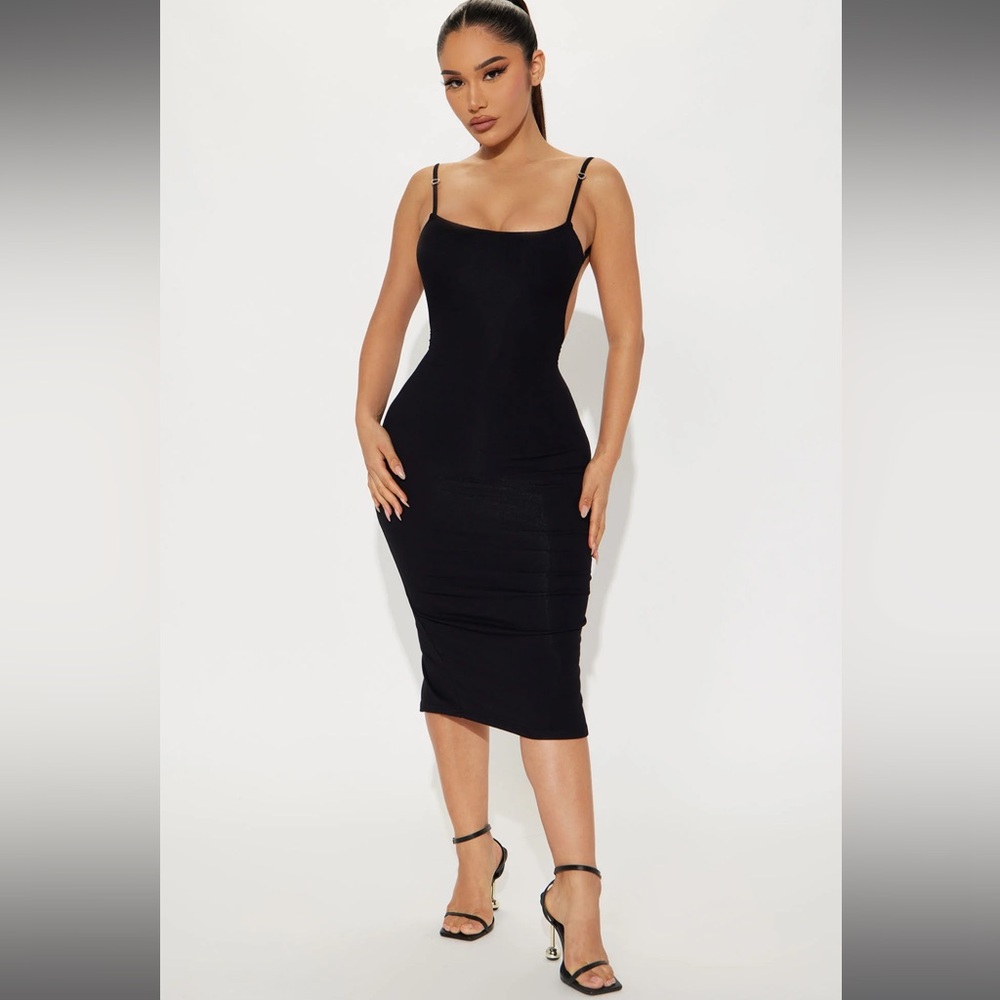 Black Midi Dress - Medium